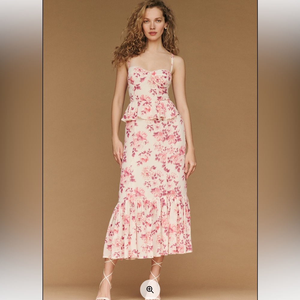 Reformation Pink Floral Maxi Dress